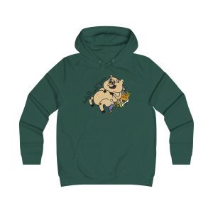 Sudadera universitaria mujer - Verde botella - Camiseta «Sadoll com porc»