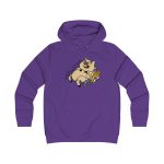 Sudadera universitaria mujer - Morado - Camiseta «Sadoll com porc» Sudadera universitaria mujer - Morado - Camiseta «Sadoll com porc»