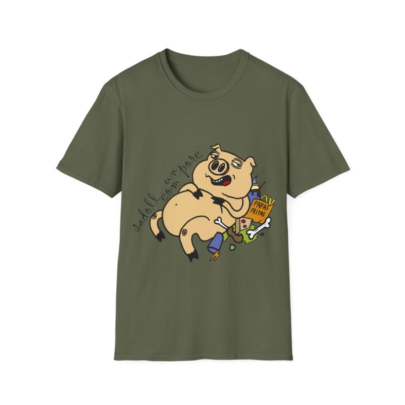 Camiseta Softstyle - Verde militar - Camiseta «Sadoll com porc»