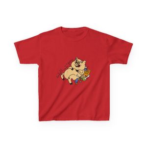Camiseta infantil algodon grueso - Rojo - Camiseta «Sadoll com porc»