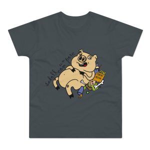 Camiseta hombre punto liso - Gris oscuro - Camiseta «Sadoll com porc»
