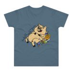 Camiseta hombre punto liso - Azul piedra - Camiseta «Sadoll com porc»
