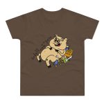 Camiseta hombre punto liso - Marron chocolate - Camiseta «Sadoll com porc»