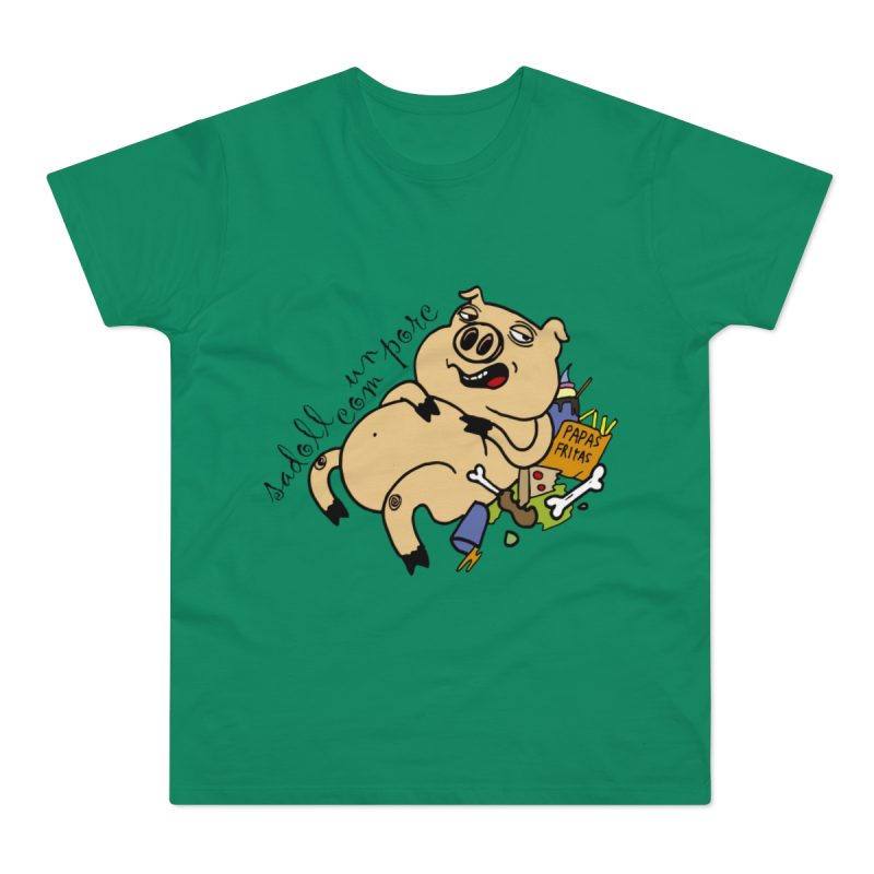Camiseta hombre punto liso - Verde Kelly - Camiseta «Sadoll com porc»