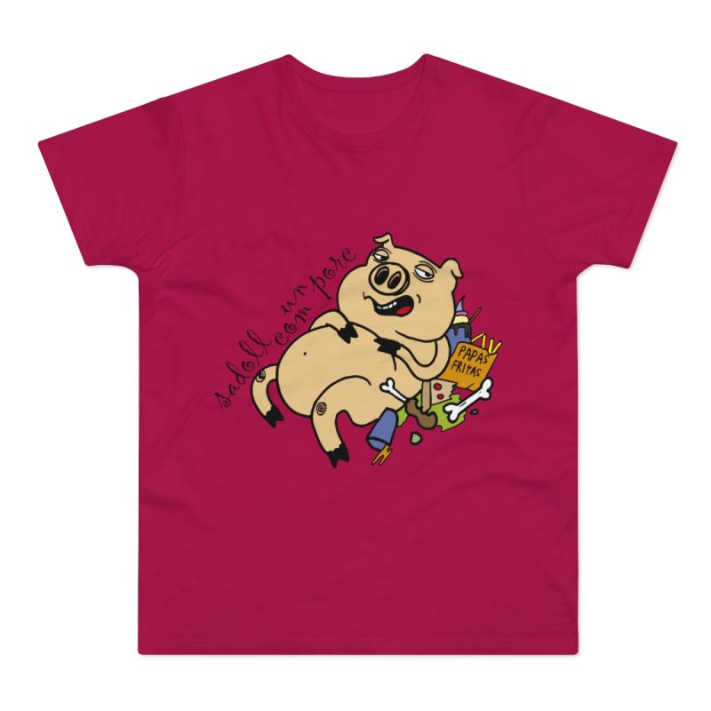 Camiseta hombre punto liso - Sorbete - Camiseta «Sadoll com porc»