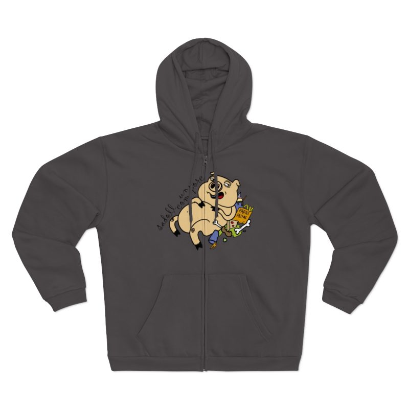 Sudadera capucha con cremallera premium - Antracita - Camiseta «Sadoll com porc» Sudadera capucha con cremallera premium - Antracita - Camiseta «Sadoll com porc»