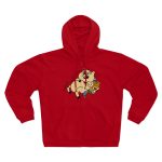 Sudadera capucha con cremallera premium - Rojo - Camiseta «Sadoll com porc» Sudadera capucha con cremallera premium - Rojo - Camiseta «Sadoll com porc»