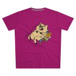 Camiseta hombre corte moderno - Rosa oscuro - Camiseta «Sadoll com porc»