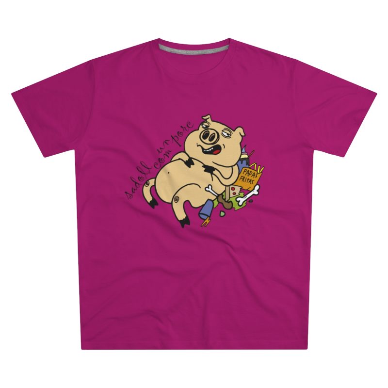Camiseta hombre corte moderno - Rosa oscuro - Camiseta «Sadoll com porc»