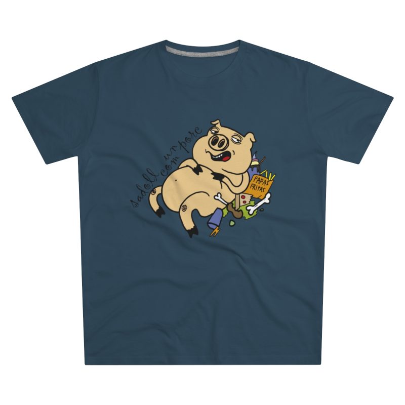 Camiseta hombre corte moderno - Azul vaquero - Camiseta «Sadoll com porc»