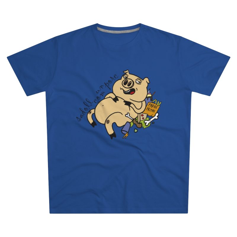 Camiseta hombre corte moderno - Azul royal intenso - Camiseta «Sadoll com porc»