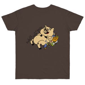 Camiseta punto liso - Marron oso - Camiseta «Sadoll com porc»