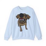 Sudadera cuello redondo - Azul claro - Camiseta «Ca que ladra no mossega» Sudadera cuello redondo - Azul claro - Camiseta «Ca que ladra no mossega»