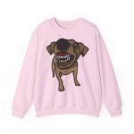 Sudadera cuello redondo - Rosa claro - Camiseta «Ca que ladra no mossega» Sudadera cuello redondo - Rosa claro - Camiseta «Ca que ladra no mossega»