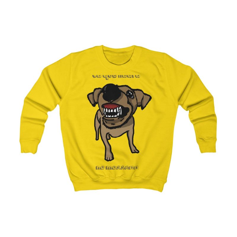 Sudadera infantil - Amarillo sol - Camiseta «Ca que ladra no mossega»