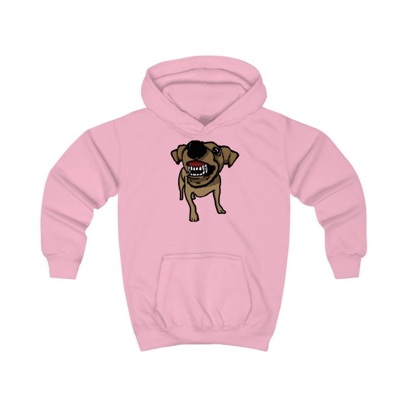Sudadera con capucha infantil - Rosa bebe - Camiseta «Ca que ladra no mossega»
