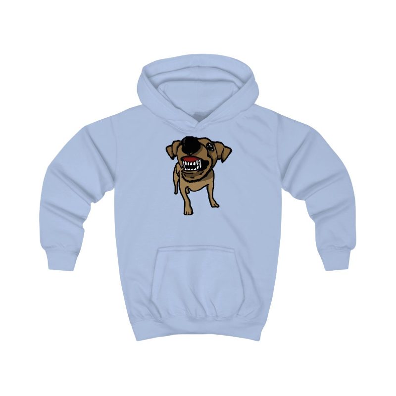Sudadera con capucha infantil - Azul cielo - Camiseta «Ca que ladra no mossega»