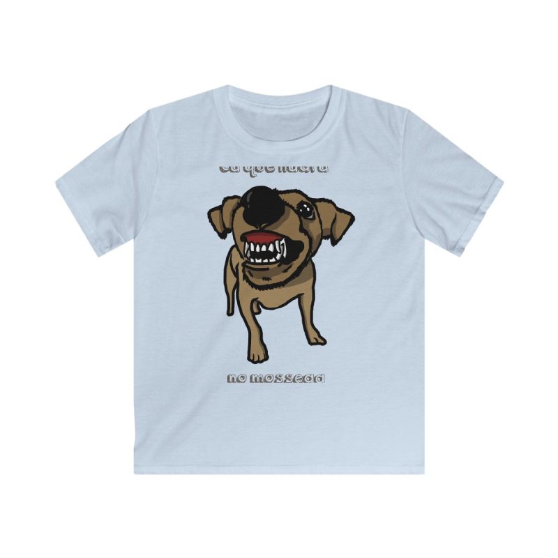Camiseta infantil Softstyle - Azul claro - Camiseta «Ca que ladra no mossega» Camiseta infantil Softstyle - Azul claro - Camiseta «Ca que ladra no mossega»