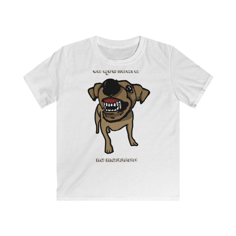 Camiseta infantil Softstyle - Blanco - Camiseta «Ca que ladra no mossega»