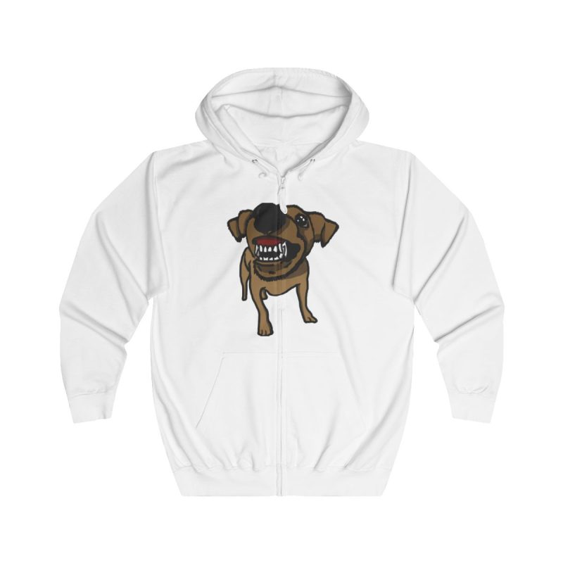 Sudadera con capucha y cremallera - Blanco artico - Camiseta «Ca que ladra no mossega» Sudadera con capucha y cremallera - Blanco artico - Camiseta «Ca que ladra no mossega»
