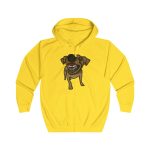 Sudadera con capucha y cremallera - Amarillo sol - Camiseta «Ca que ladra no mossega» Sudadera con capucha y cremallera - Amarillo sol - Camiseta «Ca que ladra no mossega»