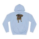Sudadera universitaria - Azul cielo - Camiseta «Ca que ladra no mossega»