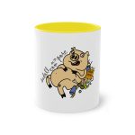 Taza bicolor - Amarillo - Camiseta «Sadoll com porc» Taza bicolor - Amarillo - Camiseta «Sadoll com porc»
