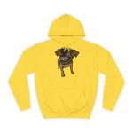 Sudadera universitaria - Amarillo sol - Camiseta «Ca que ladra no mossega»