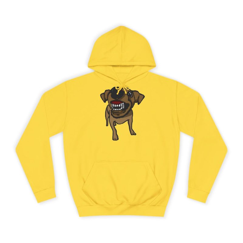 Sudadera universitaria - Amarillo sol - Camiseta «Ca que ladra no mossega»