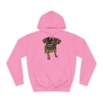 Sudadera universitaria - Rosa algodon de azucar - Camiseta «Ca que ladra no mossega»
