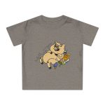 Camiseta de bebe - Gris jaspeado melange - Camiseta «Sadoll com porc» Camiseta de bebe - Gris jaspeado melange - Camiseta «Sadoll com porc»