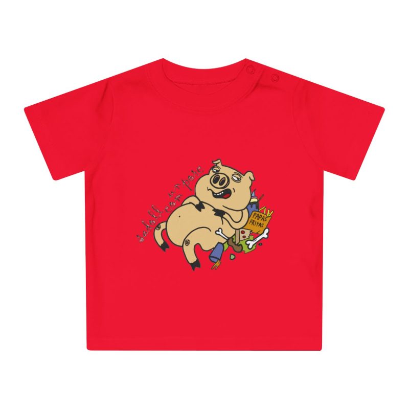 Camiseta de bebe - Rojo - Camiseta «Sadoll com porc»
