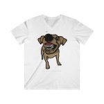 Camiseta hombre entallada cuello de pico - Blanco - Camiseta «Ca que ladra no mossega»