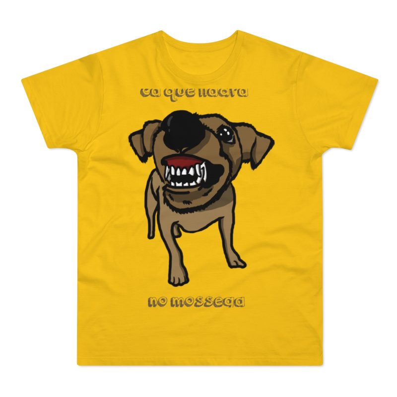 Camiseta hombre punto liso - Amarillo dorado - Camiseta «Ca que ladra no mossega»