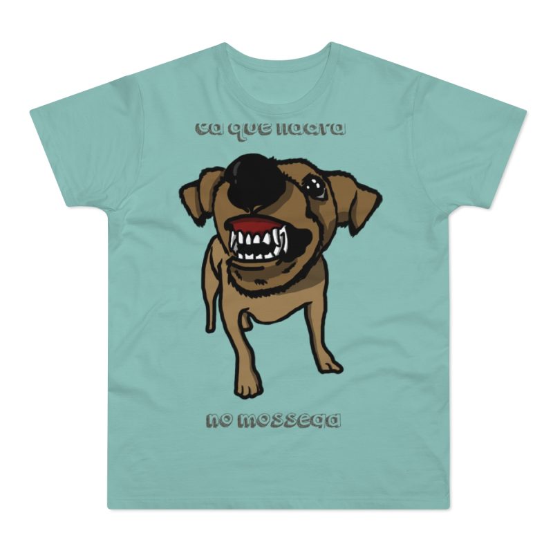 Camiseta hombre punto liso - Verde menta - Camiseta «Ca que ladra no mossega»