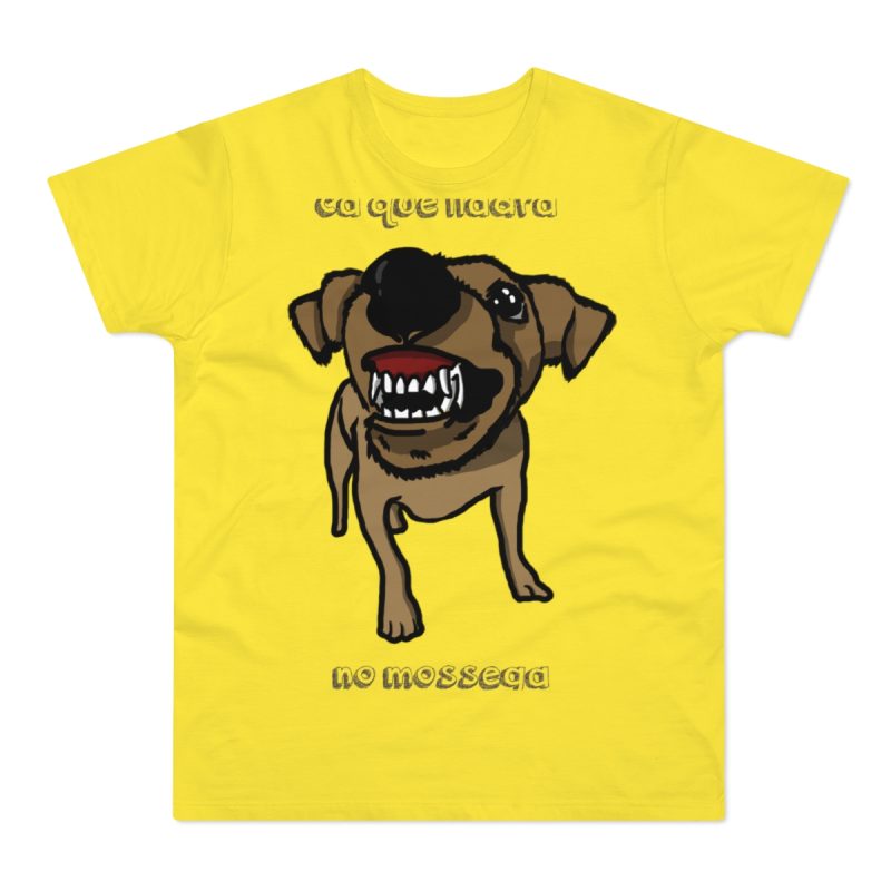 Camiseta hombre punto liso - Amarillo solar - Camiseta «Ca que ladra no mossega»