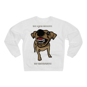 Sudadera cuello redondo premium - Blanco - Camiseta «Ca que ladra no mossega»