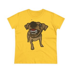 Camiseta mujer algodon medio - Amarillo margarita - Camiseta «Ca que ladra no mossega»