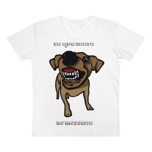 Camiseta hombre cuello de pico Presenter - Blanco - Camiseta «Ca que ladra no mossega»