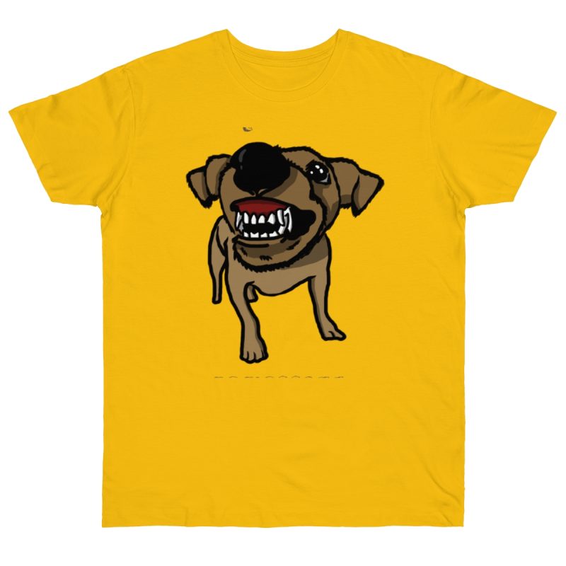 Camiseta punto liso - Amarillo dorado - Camiseta «Ca que ladra no mossega»
