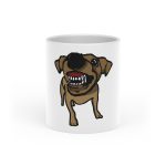 Taza con asa de corazon - Blanco - Camiseta «Ca que ladra no mossega»