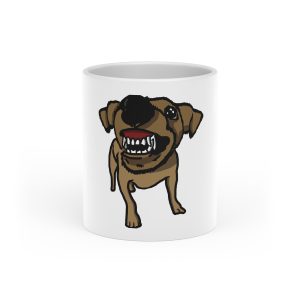 Taza con asa de corazon - Blanco - Camiseta «Ca que ladra no mossega»