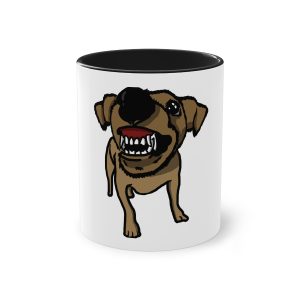Taza bicolor - Negro - Camiseta «Ca que ladra no mossega»