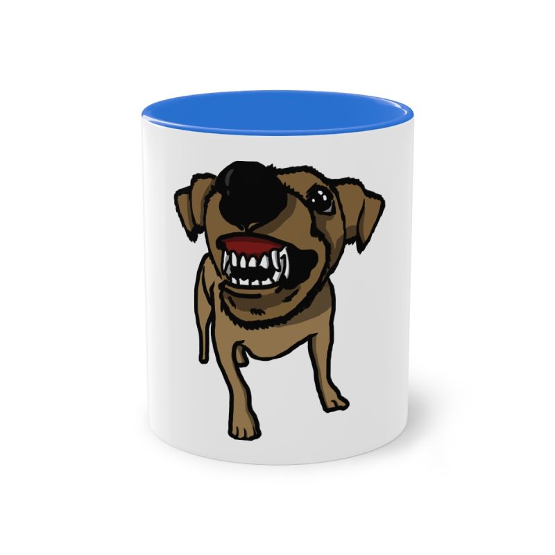 Taza bicolor - Azul Cambridge - Camiseta «Ca que ladra no mossega»