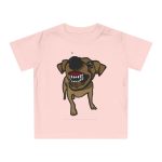 Camiseta de bebe - Rosa empolvado - Camiseta «Ca que ladra no mossega»
