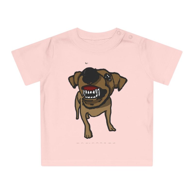 Camiseta de bebe - Rosa empolvado - Camiseta «Ca que ladra no mossega»