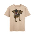 Camiseta oversize lavado acido - Beis - Camiseta «Ca que ladra no mossega»