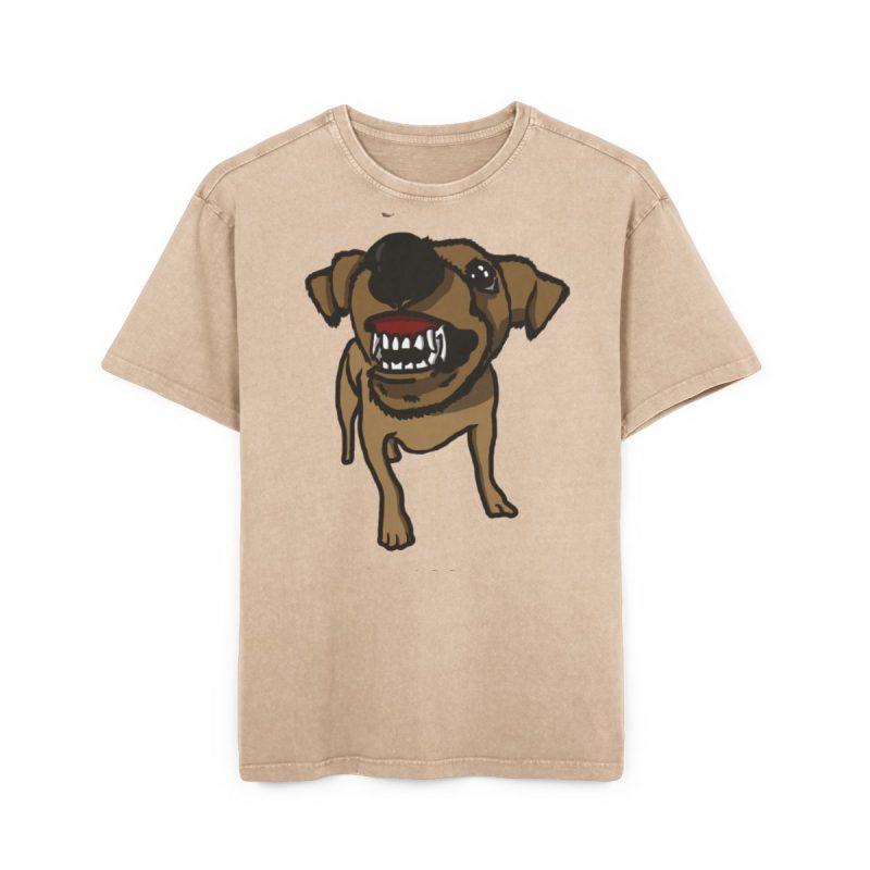 Camiseta oversize lavado acido - Beis - Camiseta «Ca que ladra no mossega»