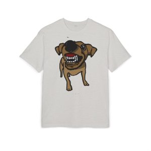 Camiseta oversize gruesa - Gris jaspeado claro - Camiseta «Ca que ladra no mossega»