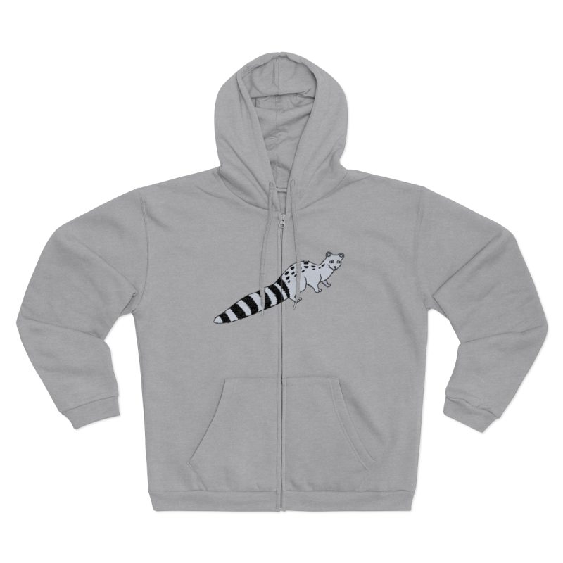 Sudadera capucha con cremallera premium - Gris jaspeado claro - Geneta